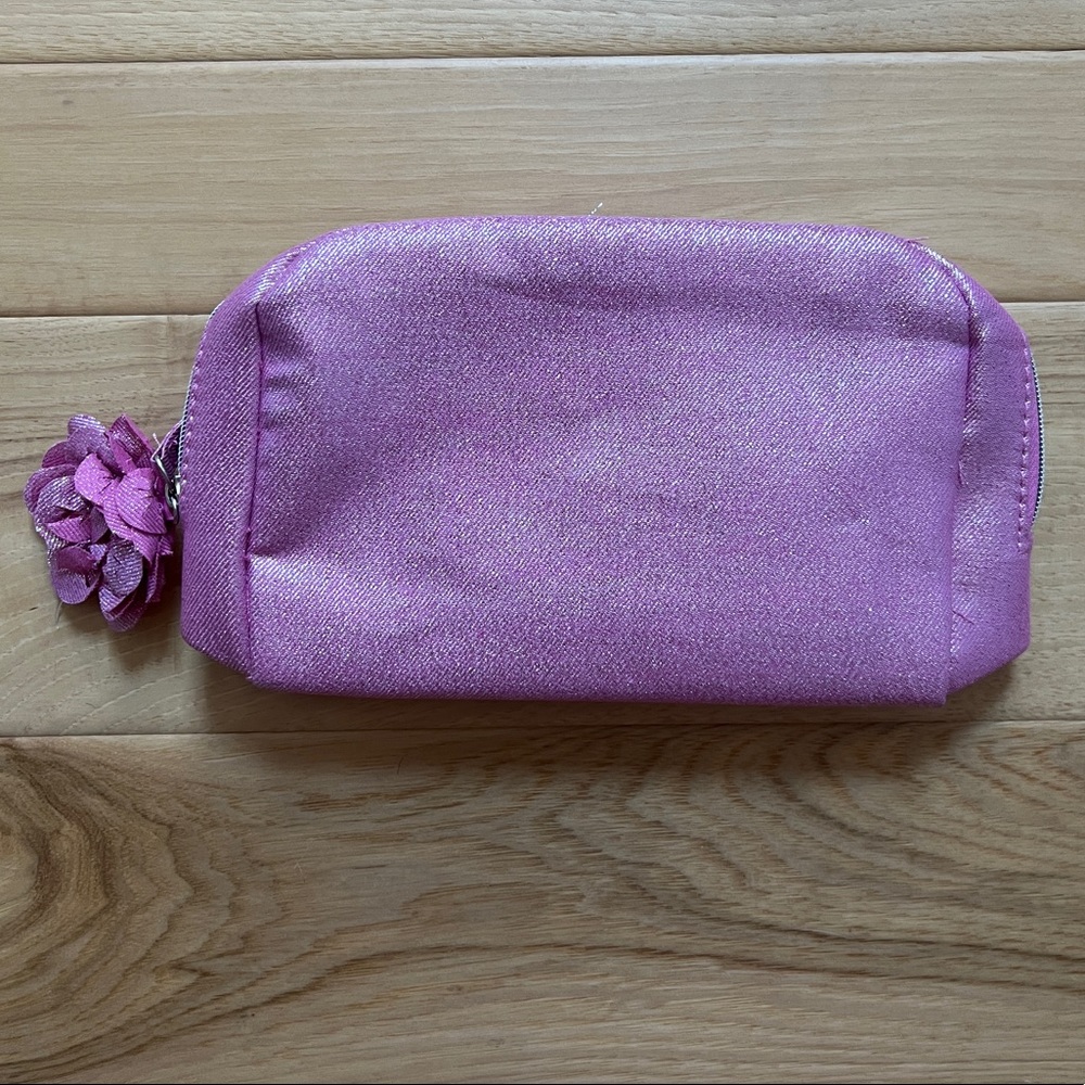Lancôme pink metallic makeup bag